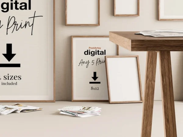 PostArtsy Digital Download | Any 5 Prints from our shop | 8x12 Size | Digital Art Files | PRINTABLE ART | Wall Art Decor